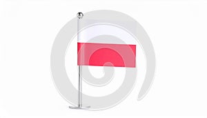 Small paper flag of Poland isolated on white