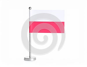 Small paper flag of Poland isolated on white