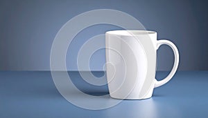 Minimalist Mug of Coffee on Blue to Gray Gradient Background