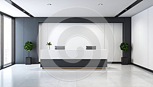 Simple Reception Desk Ideal for Branding and Logo