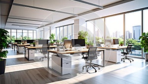 Spacious Co-Working Area with Large Windows and Natural Light