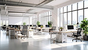 Spacious Co-Working Area with Large Windows and Natural Light