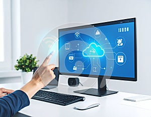 Cloud Computing and Wireless Connectivity Concept