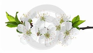 Beautiful spring tree blossoms isolated on white