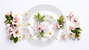 Beautiful spring tree blossoms isolated on white