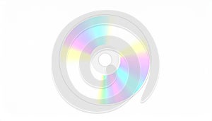 Holographic CD DVD Disc Isolated on White Background