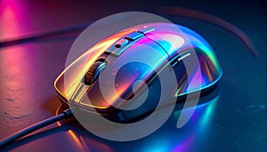 RGB Gaming Mouse in Neon Light