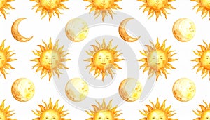Whimsical Sun, Moon, and Star Pattern
