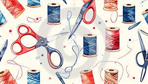Watercolor Sewing Pattern: Tools and Threads