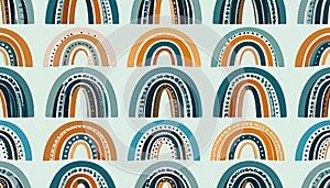 Boho Rainbow Seamless Pattern