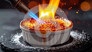 Caramelizing Creme Brulee with a Culinary Torch