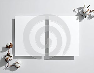 Generated image.Minimalist white books.