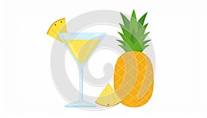 Pineapple Cocktail Illustration