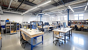 Modern Tech Workshop or Makerspace Interior