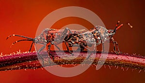 Natural photograph. This is a gradient red bugs