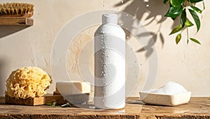 white blank shampoo bottle mockup