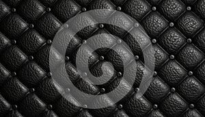 Luxury Black Tufted Leather Texture Background