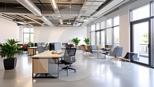 Modern Open-Plan Office Space with Natural Light