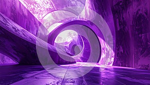 Generated image.Purple and pink surreal architecture.
