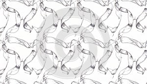 Hand-Drawn Seamless Ribbon Pattern