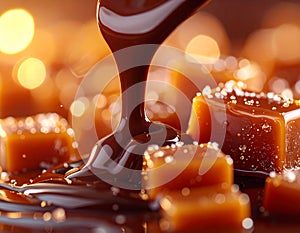 Chocolate Drizzle Over Salted Caramel Candies