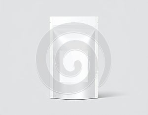 White Stand Up Pouch Doypack Mockup with Blank Label Packaging Template