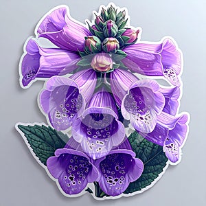 Artistic Purple Foxglove Flower Illustration