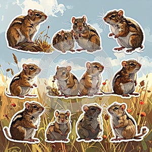 Cute Chipmunk Sticker Collection