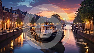 Generated imageSunset scene in Amsterdam