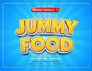 Yummy Food editable text effect Template suitable for kids theme.