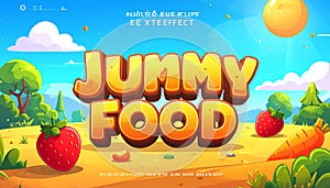 Yummy Food editable text effect Template suitable for kids theme.