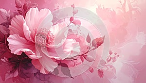 Generated image.Delicate Pink Flowers Artwork.