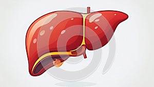 Anatomical Illustration of a Human Liver