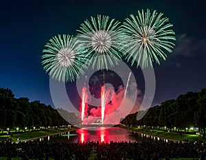 Spectacular Fireworks Display Over Water
