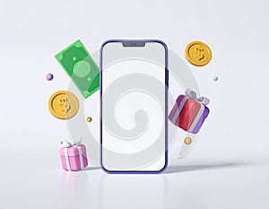 Online Shopping and Rewards Concept with Smartphone