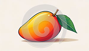 Juicy Ripe Mango Fruit Vector Illustration