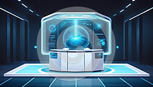 Futuristic Control Panel in a High-Tech Environment