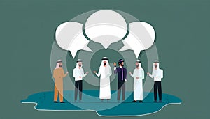 Arab Men with Speech Bubbles