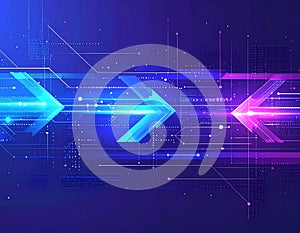 Futuristic Digital Arrows and Network Connections