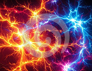 Fire and Ice Lightning Abstract