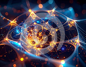 Digital Network Flow: Abstract AI & Big Data Concept