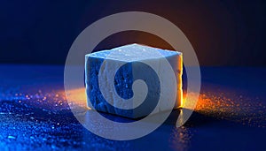 Abstract Cube, Blue and Orange Light, Conceptual Design