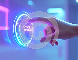 Futuristic Cyber Monday Sale Button