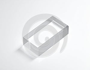Clear Acrylic Block on White Background