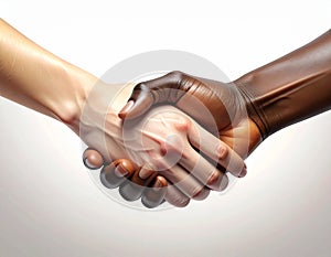 Interracial Handshake for Unity, Agreement, and Equality