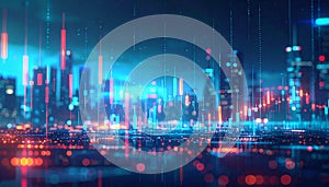 Futuristic Financial Market Data Visualization