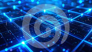 Futuristic Digital Network Grid Background