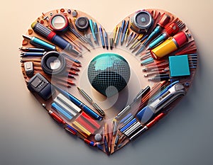 Global Creativity Heart: Stationery and Tools