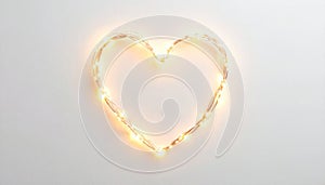 Heart-Shaped String Lights on Neutral Background