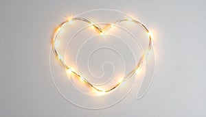 Heart-Shaped String Lights on Neutral Background